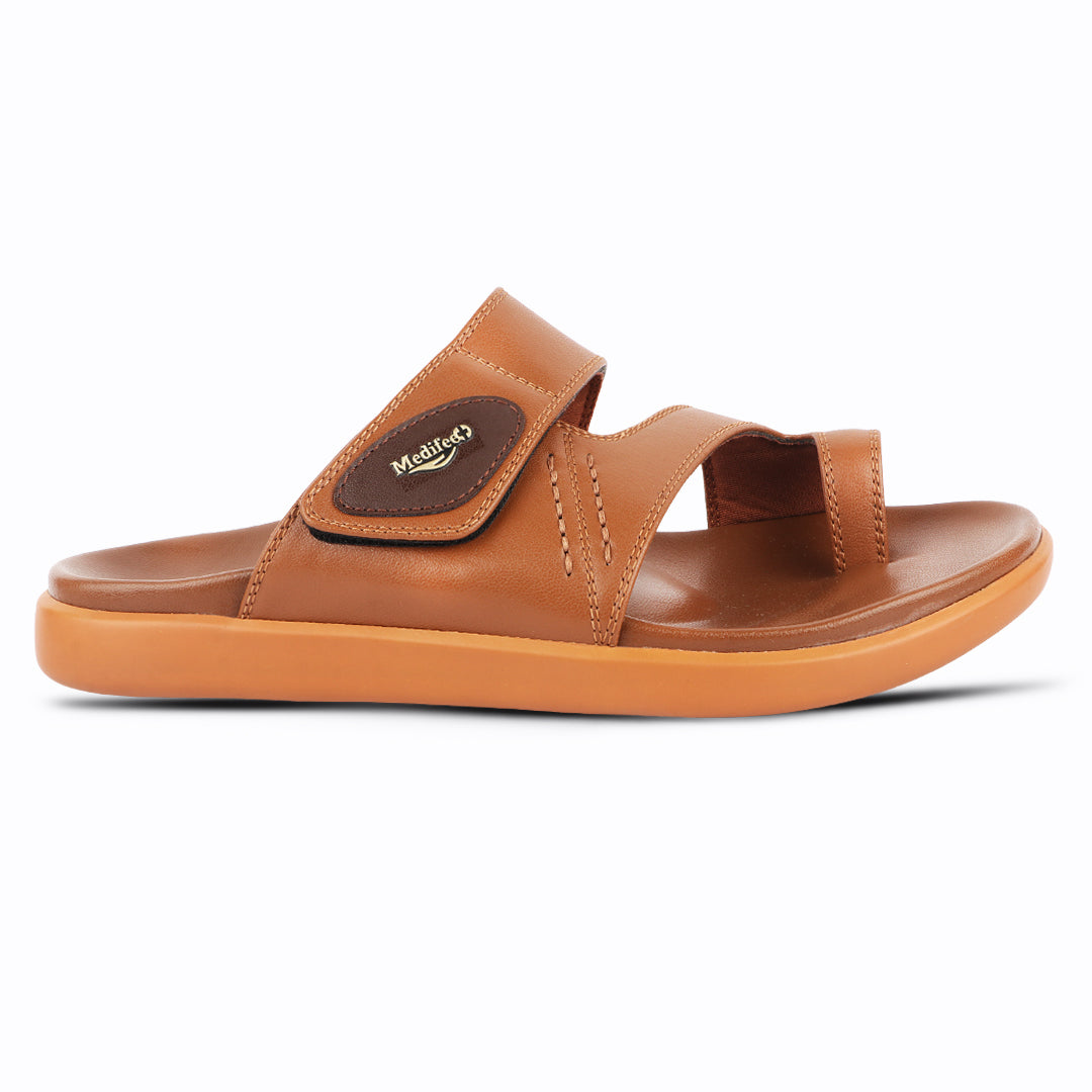 All Day Comfort Men’s Leather Slippers with Anti-Skid Grip